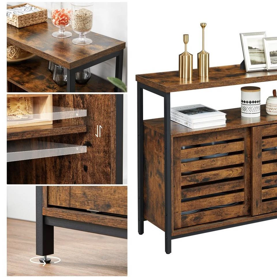 VASAGLE Sideboard »LSC091B01«, Aufbewahrungsschrank, Breite 100 cm, Wohnzimmer, Flur, Küche, vintage 7 VASAGLE Sideboard »LSC091B01«, Aufbewahrungsschrank, Breite 100 cm, Wohnzimmer, Flur, Küche, vintage – Bild 5