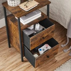 VASAGLE Nachttisch »LET521B01«, Beistelltisch, mit 2 Schubladen, Industrie-Design, vintage -Vasagleau Geschaft 7bd50cd3 7e85 4eb0 a556 cfe155c1e2f5