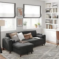 VASAGLE Schlafsofa »LCS801«, Bettsofa mit Stauraum, Ecksofa, mit Becherhalter, einfache Montage, 223 x 142 x 88 cm (L x B x H), modern Dunkelgrau, Hellgrau -Vasagleau Geschaft 7c1554da 881e 4f0e b354 ec83f9ff5999