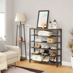 VASAGLE Schuhregal »LBS14 LBS15 LBS016«, Schuhablage mit Gitterebenen und großzügiger Oberfläche für Taschen, Metall, unterschiedliche Höhen, vintage Greige -Vasagleau Geschaft 7d3099b3 873b 4556 bca6 9fb7364d9714