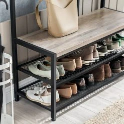 VASAGLE Garderobenständer »HSR86/086/98«, Kleiderständer mit 12 Kleiderhaken und Schuhregal, vintage Greige 50 VASAGLE Garderobenständer »HSR86/086/98«, Kleiderständer mit 12 Kleiderhaken und Schuhregal, vintage Greige -Vasagleau Geschaft 7da68879 3d31 4db3 b494 e9d5dede3d2f