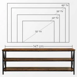 VASAGLE Lowboard »LTV100B01«, TV-Regal, TV-Schrank für Fernseher bis zu 65 Zoll, X-förmige Streben, Schuhregalev -Vasagleau Geschaft 7de211a7 b8b7 4825 bf3d e221133b6c2c