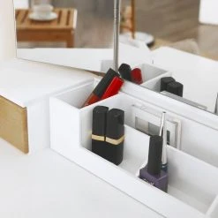 VASAGLE Schminktisch »RDT28K RDT28WT«, Frisiertisch, Kosmetiktisch mit Klappspiegel und 5 Schubladen, mit Hocker Natur, Weiß 29 VASAGLE Schminktisch »RDT28K RDT28WT«, Frisiertisch, Kosmetiktisch mit Klappspiegel und 5 Schubladen, mit Hocker Natur, Weiß -Vasagleau Geschaft 7f19c94a 3867 4a3b b9ec eea26e7739fc