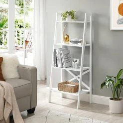 VASAGLE Standregal »LLS200N01 LLS200W01«, Bücherregal, Leiterregal mit 4 Ebenen Natur, Weiß -Vasagleau Geschaft 7fb3148b 18fa 42f8 a4a0 92cb7acf7435