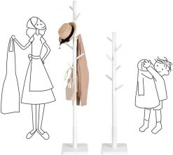 VASAGLE Garderobenständer »RCR010W02«, Kleiderständer, Massivholz, freistehend, Baumform, 8 Haken für Jacken, weiß -Vasagleau Geschaft 80305fc0 23aa 4e39 903d 23cfc285f083