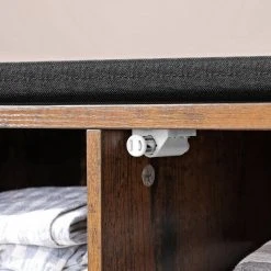 VASAGLE Schuhbank »LHS058X01«, Schrank, Schuhregal mit 9 offenen Fächern, mit Polsterung, rustikale Tür, vintage -Vasagleau Geschaft 82250e7a 31ae 46c5 9e68 834a29a7018a