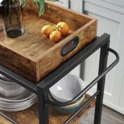 VASAGLE Servierwagen »LRC72X«, Küchenregal, Küchenwagen mit abnehmbarem Tablett, vintage -Vasagleau Geschaft 8383a69c 0cb3 46ba 8f9f eeebe1a6db0e