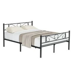 VASAGLE Metallbett »RMB061 RMB063«, Einzelbett, Doppelbett, mit Lattenrost und Bettgestell, für kleine Räume, Gästebett Schwarz, Weiß -Vasagleau Geschaft 84c144d5 8cc3 4779 bf25 a80b160ac0fc