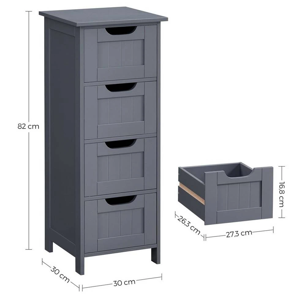 VASAGLE Badkommode »LHC40W LHC040G01«, Badezimmerschrank, Badschrank, weiß Grau, Weiß 20 VASAGLE Badkommode »LHC40W LHC040G01«, Badezimmerschrank, Badschrank, weiß Grau, Weiß – Bild 18