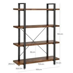 VASAGLE Bücherregal »LLS55BX LLS54BX LLS055B02«, stabiles Standregal, Wohnzimmerregal, vintage Greige-Schwarz -Vasagleau Geschaft 877918a8 12fa 4aca a6f2 a9fe7bb1e556
