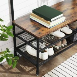 VASAGLE Garderobenständer »HSR47BX«, Kleiderständer mit Sitzbank, vintage 13 VASAGLE Garderobenständer »HSR47BX«, Kleiderständer mit Sitzbank, vintage -Vasagleau Geschaft 87f72d99 226e 4511 ac88 eadc50b1b875