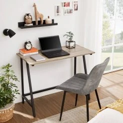 VASAGLE Schreibtisch »LWD40X LWD040B02«, Computertisch, Büro, Arbeitszimmer, einfacher Aufbau, Industrie-Design, 100 x 50 x 75 cm Grau, Vintage -Vasagleau Geschaft 8a12f784 8382 46ae b10a fea8e79ddfd9