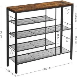 VASAGLE Schuhregal »LBS021B01«, Schuhschrank, für 14 Paar Schuhe, im Eingangsbereich, Industriestil, 100 x 30 x 90 cm -Vasagleau Geschaft 8b519a34 d349 4bb8 80bf 8f5afa5e6616