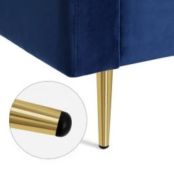 VASAGLE 3-Sitzer »LCS001«, Bezug aus Samt, Metallbeine, Klassisch bis modern, einfacher Aufbau, 183 x 78 x 88 cm Blau, Grau, Petrolfarben, Rosa -Vasagleau Geschaft 8cb94afe 0bdb 432e aed0 736b40305412