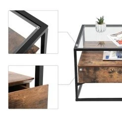 VASAGLE Couchtisch »LCT31BX«, Sofatisch mit 2 Schubladen, gehärtetes Glas, stabil, Wohnzimmer, Lounge, 106 x 57 x 45 cm, vintage 16 VASAGLE Couchtisch »LCT31BX«, Sofatisch mit 2 Schubladen, gehärtetes Glas, stabil, Wohnzimmer, Lounge, 106 x 57 x 45 cm, vintage -Vasagleau Geschaft 8d06bbe5 fece 4eee acc8 1dab321aa4b2