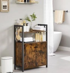 VASAGLE Badkommode »LSC602B01«, Küchenschrank, Badschrank, Beistellschrank mit Ablage, Industrie-Design, vintage