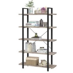 VASAGLE Bücherregal »LLS55BX LLS54BX LLS055B02«, stabiles Standregal, Wohnzimmerregal, vintage Greige-Schwarz -Vasagleau Geschaft 8f26d48b 4e0a 4378 b70a b7bfcd4d7219