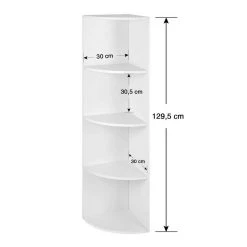 VASAGLE Bücherregal »LBC42WT«, 4 Ebenen Eckregal, 129,5cm, Standregal, für Küche, Schlafzimmer, Wohnzimmer, Büro, weiß -Vasagleau Geschaft 8f5ecc5f d323 4411 8cea e84a0fff2a48