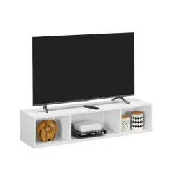 VASAGLE Wandregal »LTV104W01«, Hängeschrank, TV-Regal, TV-Schrank mit 3 Fächern, schwebend, platzsparend, weiß -Vasagleau Geschaft 908315e1 18ef 4237 b13e 85f3a099fa9e
