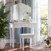 VASAGLE Schminktisch »RDT28K RDT28WT«, Frisiertisch, Kosmetiktisch mit Klappspiegel und 5 Schubladen, mit Hocker Natur, Weiß 1 VASAGLE Schminktisch »RDT28K RDT28WT«, Frisiertisch, Kosmetiktisch mit Klappspiegel und 5 Schubladen, mit Hocker Natur, Weiß -Vasagleau Geschaft 90a74888 e217 4905 b86f ff1a4737d733