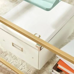 VASAGLE Couchtisch »LGT033A01«, Beistelltisch, 2 Ablagen aus Hartglas, Dekoration mit Stauraum, modernes Design, 100 x 55 x 45 cm, goldfarben 16 VASAGLE Couchtisch »LGT033A01«, Beistelltisch, 2 Ablagen aus Hartglas, Dekoration mit Stauraum, modernes Design, 100 x 55 x 45 cm, goldfarben -Vasagleau Geschaft 9217880a 81d1 43bd ad60 fb29907f8295