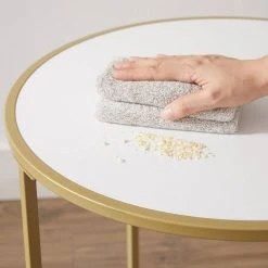 VASAGLE Beistelltisch »LET282A10«, Nachttisch, rund, mit Oberfläche aus Holzspanplatte und goldfarbenem Metallrahmen, weiß-goldfarben 15 VASAGLE Beistelltisch »LET282A10«, Nachttisch, rund, mit Oberfläche aus Holzspanplatte und goldfarbenem Metallrahmen, weiß-goldfarben -Vasagleau Geschaft 92a568ca d4f1 411d a62f bc10fc5b6ee8