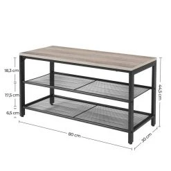 VASAGLE Schuhbank »LBS73 LBS74 LBS078«, Schuhregal mit Sitzfläche, Schuhablage, Flur, verschiedene Größen, vintage Grau -Vasagleau Geschaft 94679747 0b20 4cba 9f34 4fa406494f17