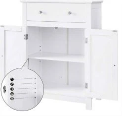 VASAGLE Badkommode »BBC61«, Badezimmerschrank, mit Schublade und verstellbarem Zwischenfach, Landhausstil, 60 x 30 x 80 cm, weiß -Vasagleau Geschaft 9875b93e 2034 4d15 aea2 f96641f32faf