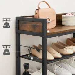 VASAGLE Schuhregal »LBS022B01«, Schuhregal, für 14 Paar Schuhe, erhöhte Seitenkanten, Industriestil, vintage -Vasagleau Geschaft 98ec76d9 41f7 4fdf adbb 33427a3b37be