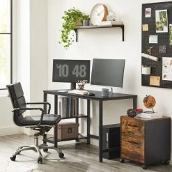 VASAGLE Computertisch »LWD047B16«, Schreibtisch, PC-Tisch, mit 2 Ablagen, für Büro, Wohnzimmer, schwarz -Vasagleau Geschaft 9b77942c d545 4d10 97f9 82b58080140e