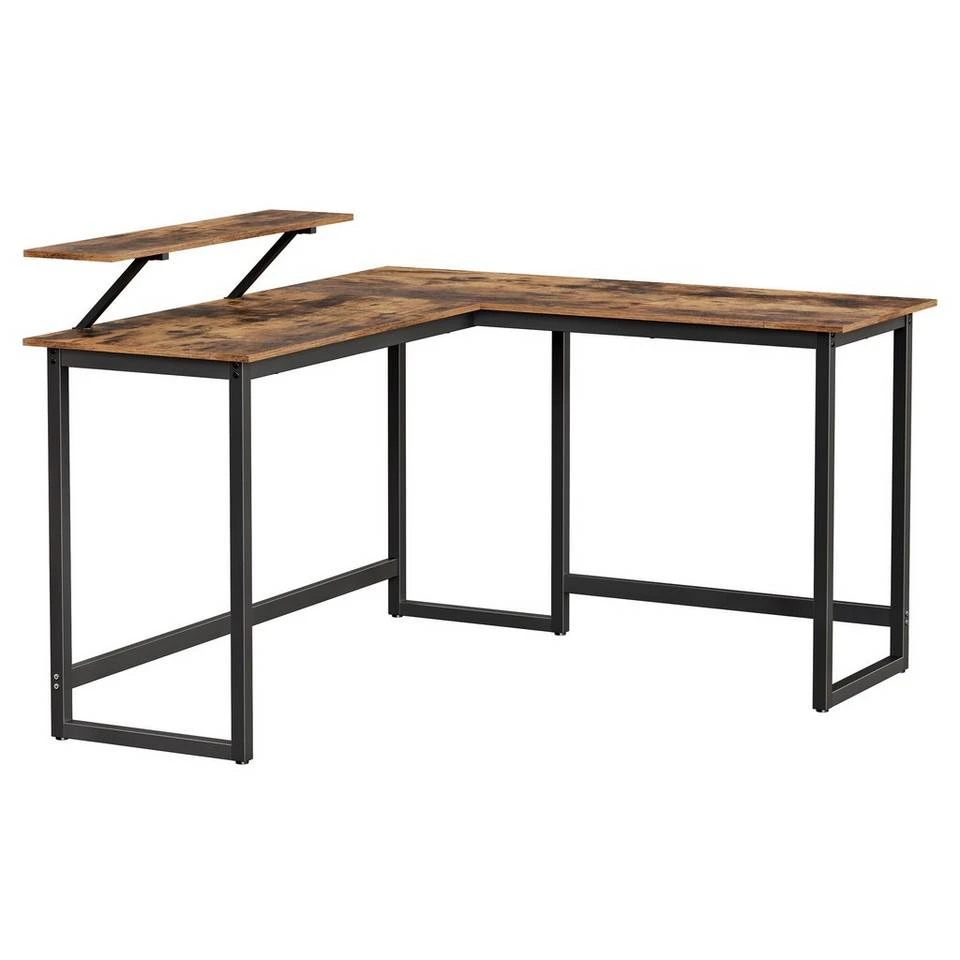 VASAGLE Eckschreibtisch »LWD56 LWD056«, Eckschreibtisch, L-förmiger Computertisch, beweglichem Monitoraufsatz, Büro, Gaming, Metall Grau, Schwarz, Vintage 10 VASAGLE Eckschreibtisch »LWD56 LWD056«, Eckschreibtisch, L-förmiger Computertisch, beweglichem Monitoraufsatz, Büro, Gaming, Metall Grau, Schwarz, Vintage – Bild 8