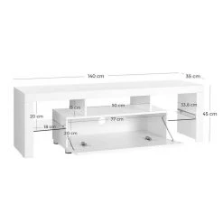 VASAGLE Lowboard »LTV14WT«, TV-Schrank, Fernsehschrank, TV-Regal, mit LED-Beleuchtung, für Fernseher bis 60 Zoll, 140 x 35 x 45 cm -Vasagleau Geschaft 9d067c65 f2ce 4b74 b495 3782c82c75da