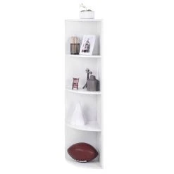 VASAGLE Bücherregal »LBC42WT«, 4 Ebenen Eckregal, 129,5cm, Standregal, für Küche, Schlafzimmer, Wohnzimmer, Büro, weiß -Vasagleau Geschaft 9d1a751e 9021 498f 865e 92ce4d81d914