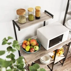 VASAGLE Standregal »KKS035/35«, Küchenregal mit Metallkorb, 6 S-Haken und Regalablagen, 90 x 40 x 132 cm, Industrie-Design Haselnussbraun-schwarz, Greige-schwarz, Vintage 50 VASAGLE Standregal »KKS035/35«, Küchenregal mit Metallkorb, 6 S-Haken und Regalablagen, 90 x 40 x 132 cm, Industrie-Design Haselnussbraun-schwarz, Greige-schwarz, Vintage -Vasagleau Geschaft 9ed56ce0 176a 477b 8042 03015a43eb6f