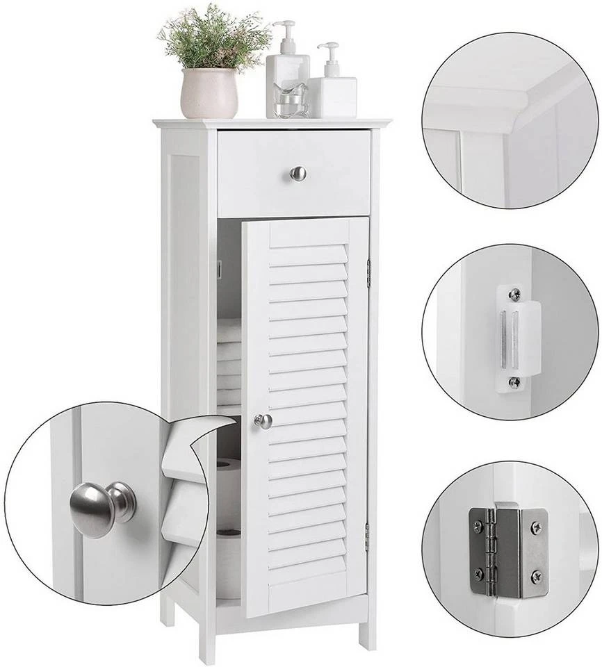 VASAGLE Badkommode »BBC43WT«, Badezimmerschrank, Badschrank, weiß 9 VASAGLE Badkommode »BBC43WT«, Badezimmerschrank, Badschrank, weiß – Bild 7