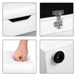 VASAGLE Schuhbank »LHS20WT«, Schuhregal mit Klappdeckel und gepolstertem Sitzbank, mit 2 Fächern, 60 x 30 x 44 cm -Vasagleau Geschaft a0cbb5ff b0b8 40f6 8935 b6802e17c5af