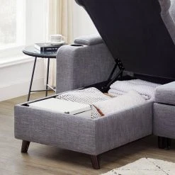 VASAGLE Schlafsofa »LCS801«, Bettsofa mit Stauraum, Ecksofa, mit Becherhalter, einfache Montage, 223 x 142 x 88 cm (L x B x H), modern Dunkelgrau, Hellgrau -Vasagleau Geschaft a20ac2c3 884f 43a9 bdb1 39c04ef2f906