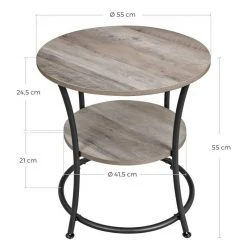 VASAGLE Beistelltisch »LET56BX«, Beistelltisch rund, Sofatisch, 2 Ablagen, vintage Greige -Vasagleau Geschaft a2d5dff8 e308 416a 9f33 081902d8a4d0