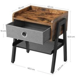VASAGLE Nachttisch »LET64X«, Beistelltisch, Nachtschrank, Ablage mit herausnehmbarer Stoffschublade -Vasagleau Geschaft a41804fc aea8 4cd8 af9f 279a74f56961