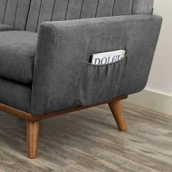 VASAGLE 3-Sitzer »LCS030«, Couch für Wohnzimmer, Beine aus Massivholz, Mid-Century Stil, 191 x 80,5 x 86 cm Beige, Grau -Vasagleau Geschaft a8e7311b 3216 4ed1 b220 68f9372bf51f