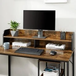 VASAGLE Computertisch »LWD066B01«, Schreibtisch mit Monitorständer, 3-stöckiger Rollwagen, Stahlrahmen, Industriestil, vintage -Vasagleau Geschaft a9467d66 b9f4 4662 9b2f 0a9363345072