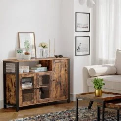 VASAGLE Sideboard »LSC096B01«, Küchenschrank, Aufbewahrungsschrank, mit 3 Türen, Breite 110 cm, für Wohnzimmer, Küche, Esszimmer, vintage -Vasagleau Geschaft aa785937 01b8 4615 ab5d 17192cda1f6b