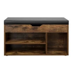 VASAGLE Schuhbank »LHS30«, Sitzbank, gepolstert, 3 offene Fächer, mit Stauraum, bis 150 kg belastbar Vintage, Weiß -Vasagleau Geschaft ae50f8bd 76f9 4279 a9f1 025f5985e8ff