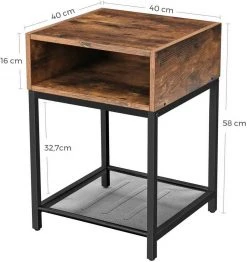 VASAGLE Nachtkonsole »LET46X«, Nachttisch, Beistelltisch, mit offenem Fach und Gitterablage, vintage -Vasagleau Geschaft ae71a2b4 5c51 4f4f 9408 19b922168c5a