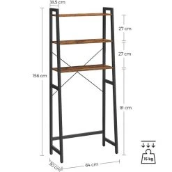VASAGLE Badregal »BTS005B01«, Standregal, Toilettenregal mit 3 Ebenen, Stahlgestell, Badezimmer, stabil, vintage -Vasagleau Geschaft af2c1468 9d3d 4feb b112 570055743d6b