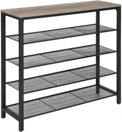 VASAGLE Schuhregal »LBS14 LBS15 LBS016«, Schuhablage mit Gitterebenen und großzügiger Oberfläche für Taschen, Metall, unterschiedliche Höhen, vintage Greige -Vasagleau Geschaft afa981d0 5fdb 4493 8e6a 15a4864bb63b