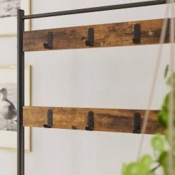 VASAGLE Garderobenständer »HSR41«, Kleiderständer mit Schuhablagen, vintage Grau, Walnussbraun -Vasagleau Geschaft b08715f4 0551 4067 8768 675df75f64a2