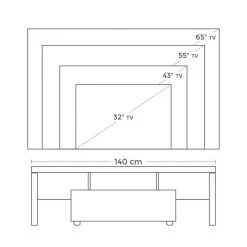 VASAGLE Lowboard »LTV14WT«, TV-Schrank, Fernsehschrank, TV-Regal, mit LED-Beleuchtung, für Fernseher bis 60 Zoll, 140 x 35 x 45 cm -Vasagleau Geschaft b0fa55eb e570 4e5c 8cd0 3d0de5024749