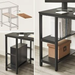 VASAGLE Computertisch »LWD047B16«, Schreibtisch, PC-Tisch, mit 2 Ablagen, für Büro, Wohnzimmer, schwarz -Vasagleau Geschaft b12d2d04 667b 451e 947e c7e9a284920f