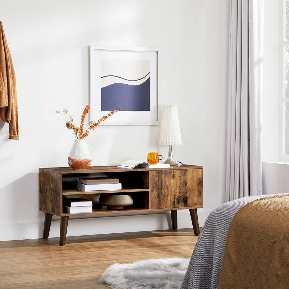 VASAGLE Lowboard »LTV09 LTV120«, Retro TV-Regal, Fernsehtisch, Fernsehschrank, 110/120 x 40 x 49 cm Greige, Vintage, Weiß 13 VASAGLE Lowboard »LTV09 LTV120«, Retro TV-Regal, Fernsehtisch, Fernsehschrank, 110/120 x 40 x 49 cm Greige, Vintage, Weiß – Bild 11